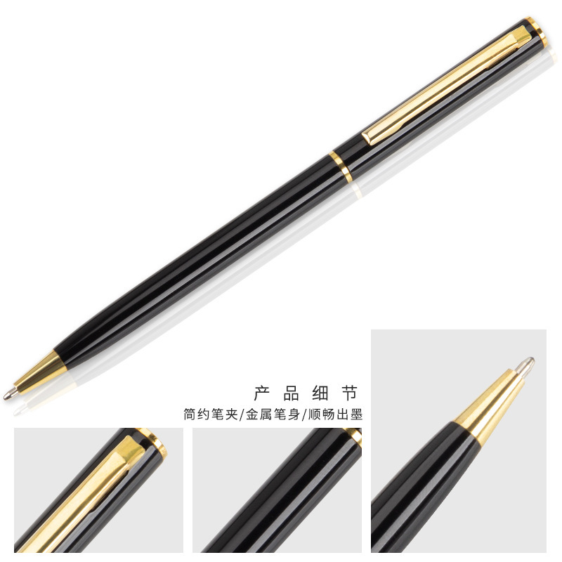 En stock bolígrafo de alta gama Hotel regalo pluma de acero inoxidable publicidad pluma letras LOGO pequeña pluma de metal Xihua