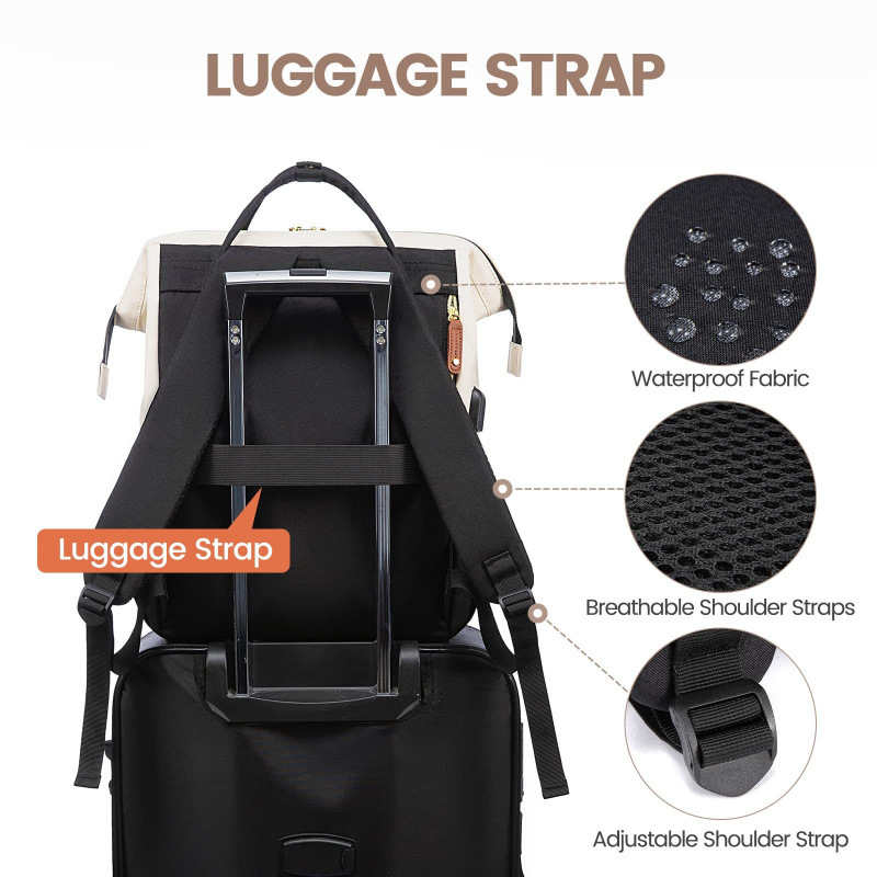 Mochila de computadora portátil de gran capacidad, 15.6 pulgadas de trabajo cartera de negocios