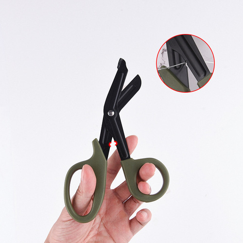 Elbow serrated military scissors outdoor first aid kit gauze scissors black plaster bandage scissors medical scissors wholesale