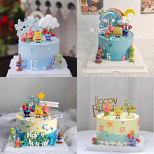 网红海绵宝贝蛋糕装饰摆件儿童卡通宝宝烘焙生日蛋糕派对插件插牌
