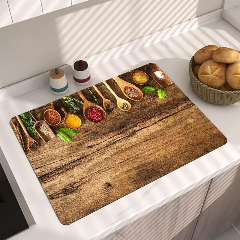 Cocina americana transfronteriza almohadilla de drenaje de agua de escritorio de absorción de agua de secado rápido almohadilla de escritorio resistente al desgaste de barro de diatomeas aislamiento térmico almohadilla antideslizante