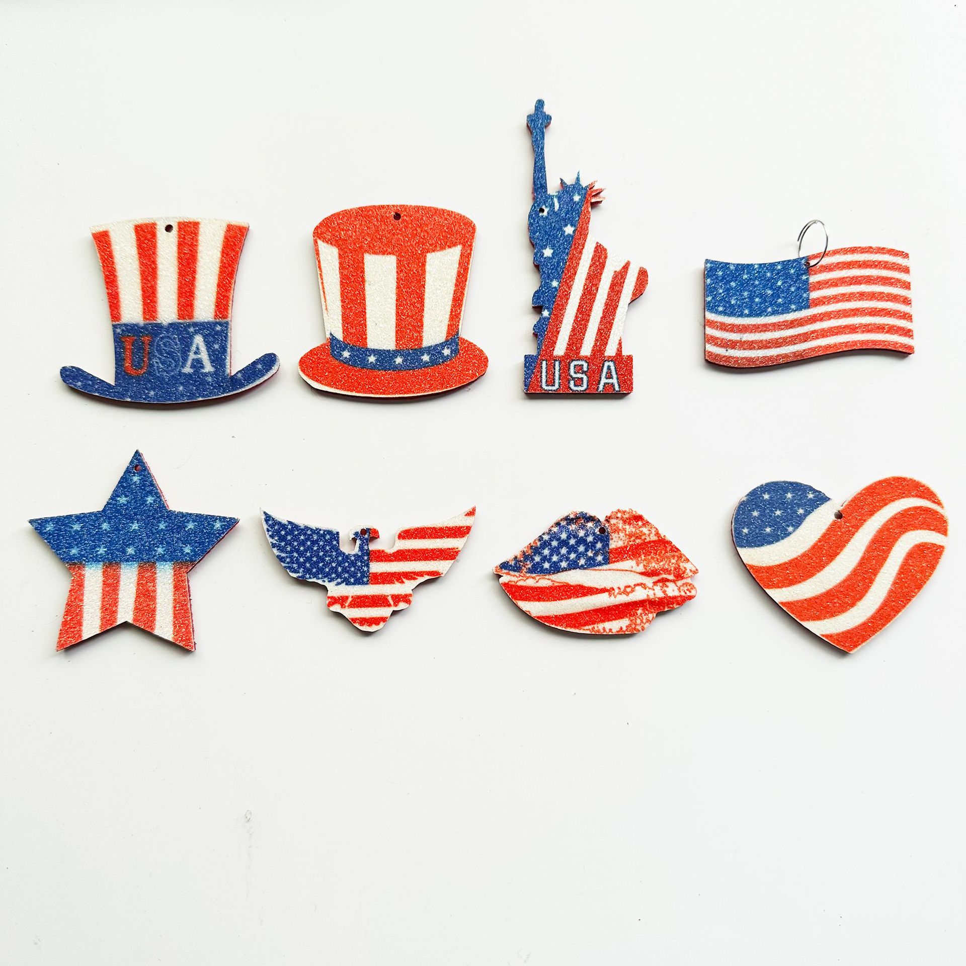 Día Nacional Americano Día DE LA Independencia collar de Carnaval Bandera Nacional cinco estrellas sombrero colgante collar July4 europeo y americano Venta caliente transfronteriza