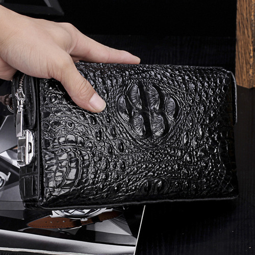 Password lock men's handbag anti-theft grab bag new crocodile pattern large capacity business casual fashion bag