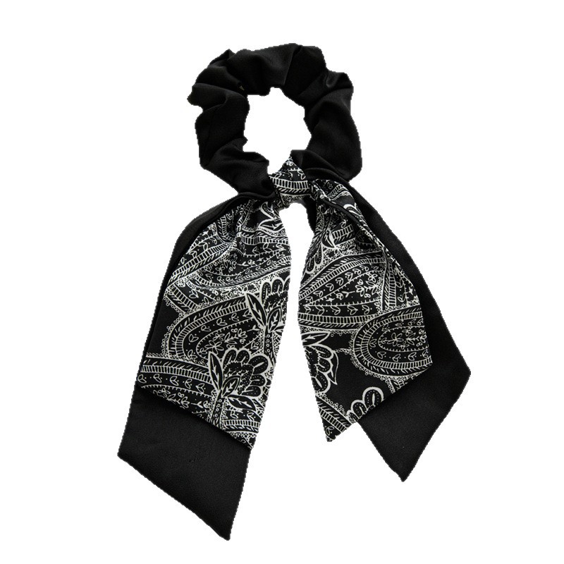 Spring Ribbon Floral Large Intestine Hair Ring Women's All-match Hair Accessories Headwear ins Women's Korean Style Rubber Band Tie Rope