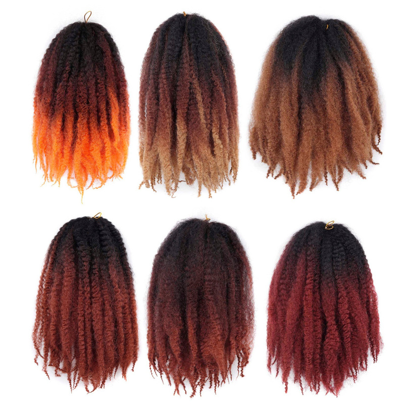 European and American Foreign Trade Wig 14inch Caterpillar Cos Wig Afro Kinky Curly Chemical Fiber Hair Extensions Dreadlocks