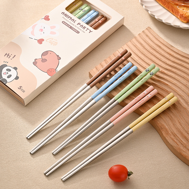 Cartoon non-slip chopsticks stainless steel