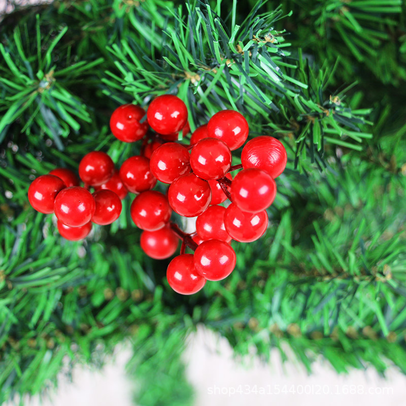 Venta al por mayor Navidad fruta roja árbol de Navidad decoración rama fruta roja cadena decoraciones de Navidad árbol de Navidad DIY decoración suministros