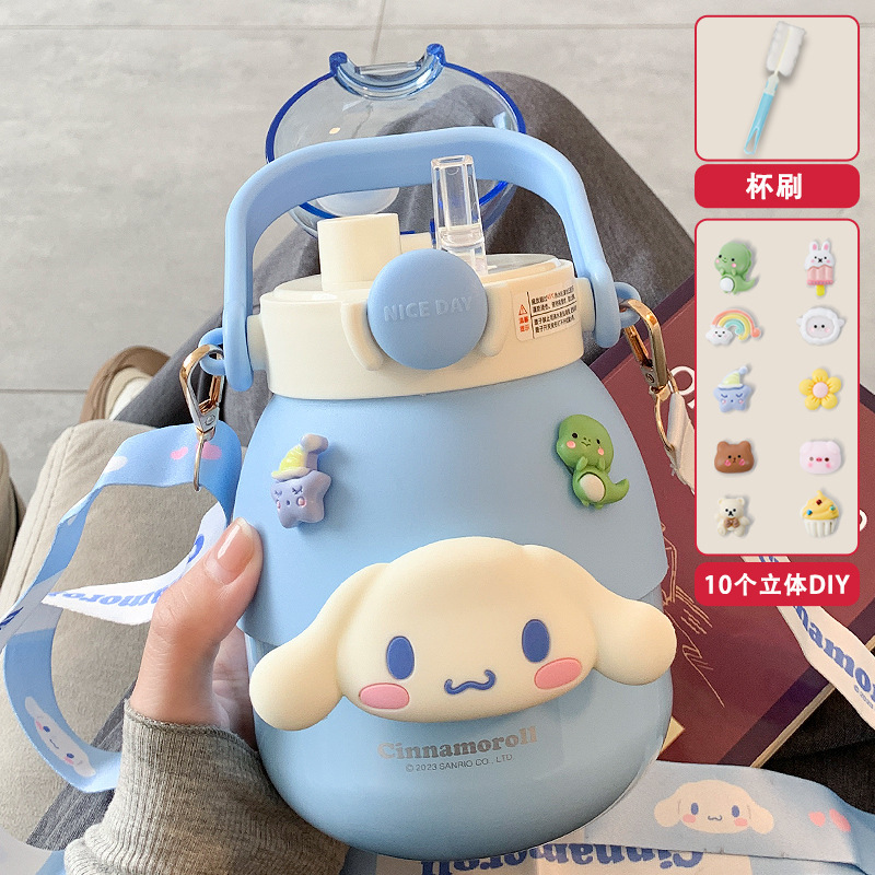 大肚杯保温杯子女生大容量可爱高颜值吸管双饮水杯新款2024|undefined