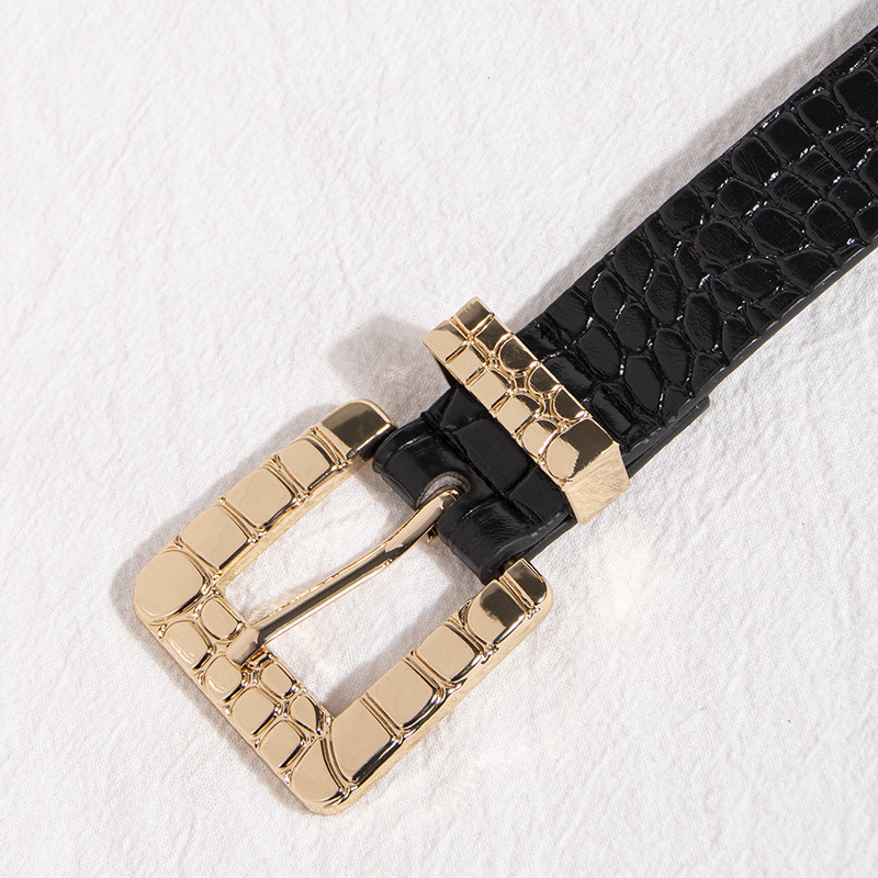 Retro Crocodile Pu Leather Alloy Women's Leather Belts display picture 2