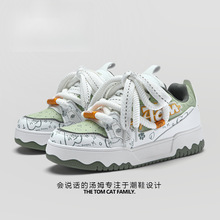 会说话的汤姆猫潮鞋男秋冬季爆款保暖增高板鞋男女同款韩版休闲鞋