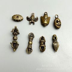藏式仿古黄铜小元素吊坠配饰金刚杵钺斧文玩手串配件大鹏鸟挂坠