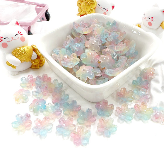 Scattered beads scattered batch glass beads gradient three-dimensional glass beads DIY bracelet accessories head jewelry bracelet material cherry blossom beads
