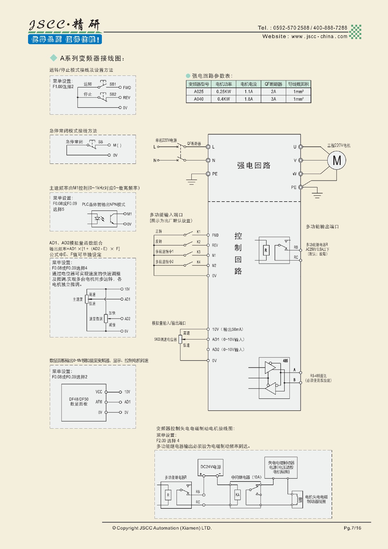 德国JSCC精研 A025 A040变频器 370W单相220V变频器-阿里巴巴