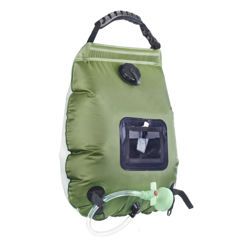 Bolsa de baño de campamento al aire libre de 20L Bolsa de ducha portátil de recolección de calor solar Bolsa de agua de embalaje de baño de ducha de campo de 20L