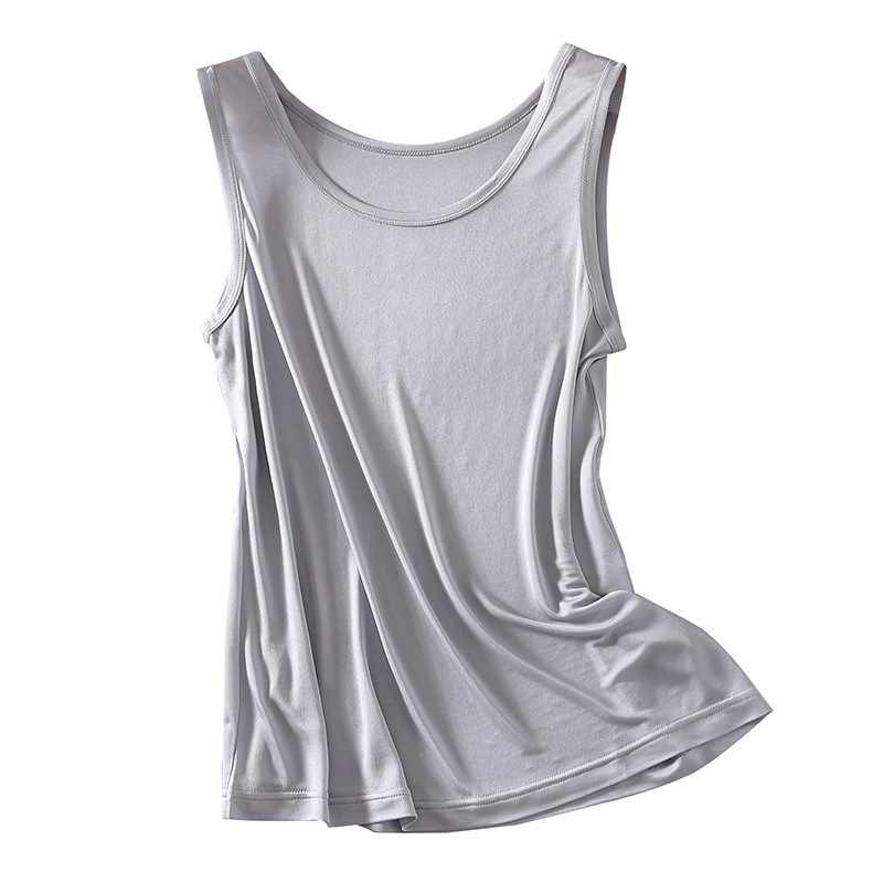Silk men's vest loose summer sleeveless underwear plus size upscale silk knitted jacket wide shoulder vest man Silk men's vest loose summer sleeveless underwear plus size upscale silk knitted jacket wide shoulder vest man