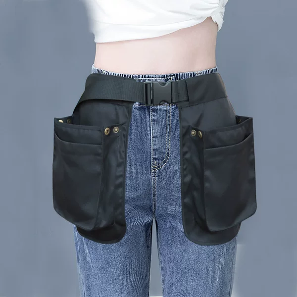 Outdoor Multi-functional Pocket Zipper Waist Bag Ins Niche Sports Fashion Belt Apron Multi-functional Work Pocket