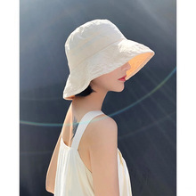 日系简约款渔夫帽子女夏季薄款百搭时尚遮阳防紫外线防晒遮脸盆帽