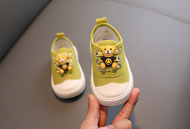 2022 Frühling Herbst Baby Cartoon Bär Weiche Sohle Walking für Jungen und Mädchen, Säuglingsschuhe, Segeltuchschuhe_voghion.com
