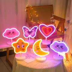 新しい LED ベースネオンライトかわいい雲と星ナイトライトバー装飾雰囲気小さな装飾品スタイリングライト