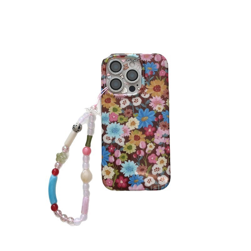 早秋复古彩色花朵适用iPhone16苹果15ProMax/14/13手机壳新款小众|undefined