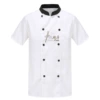 Short-sleeved white clothes and black collar (single top)