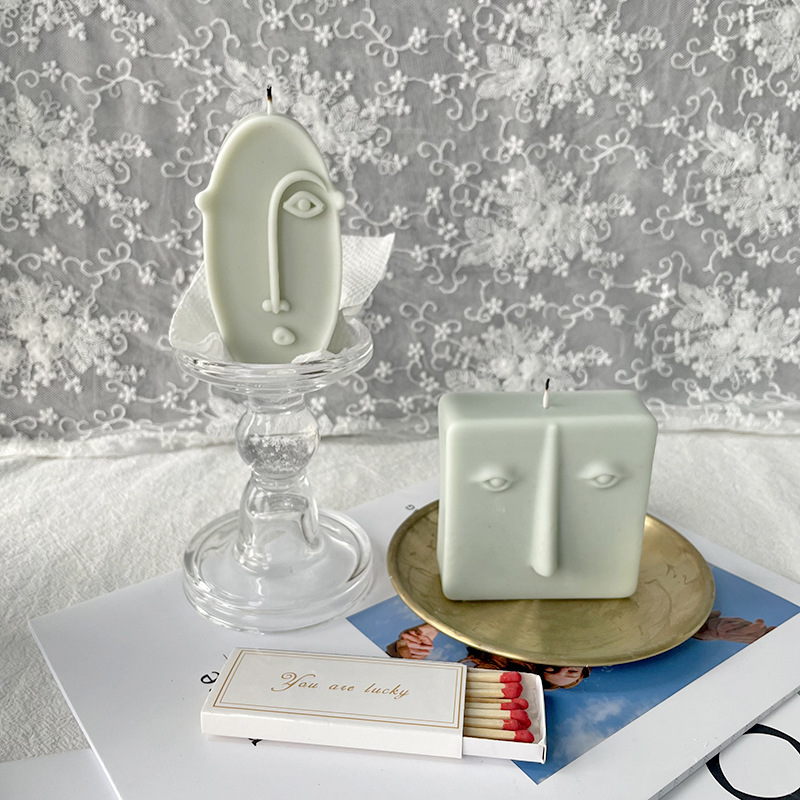 Jiahuimei irregular abstracto cara aromaterapia vela molde de silicona jabón hecho a mano yeso decoración epoxi herramienta abrasiva