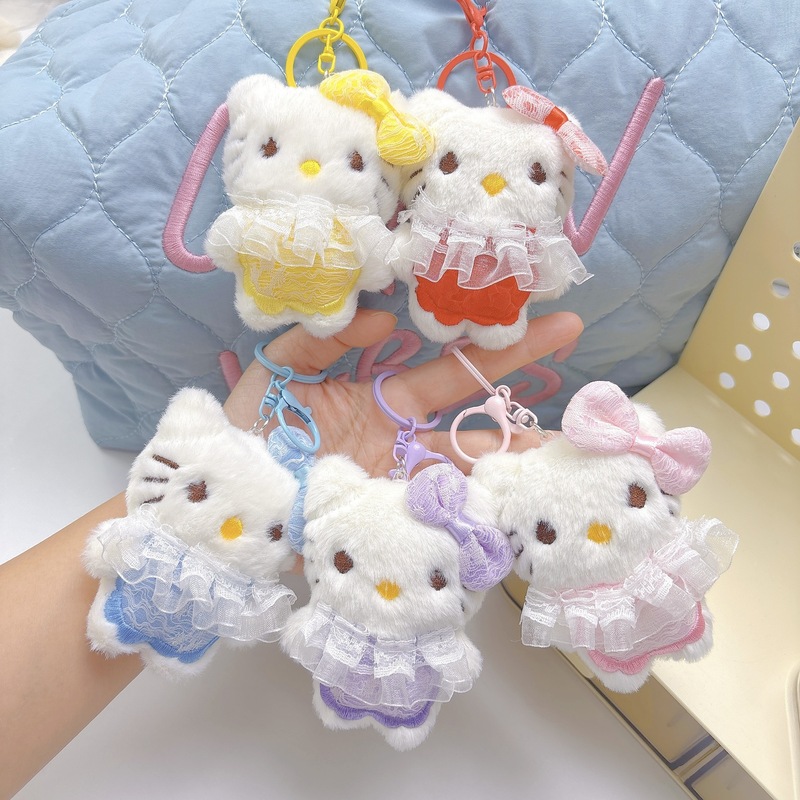 可爱卡通HelloKitty蕾丝裙猫咪软萌少女心玩偶公仔小礼物包包挂饰|undefined