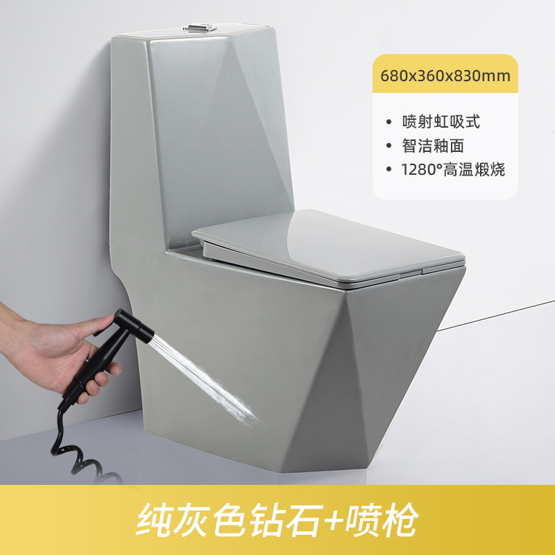 Nuevo gris hogar inodoro pequeño apartamento sifón de cerámica nuevo color personalidad simple asiento inodoro image 17