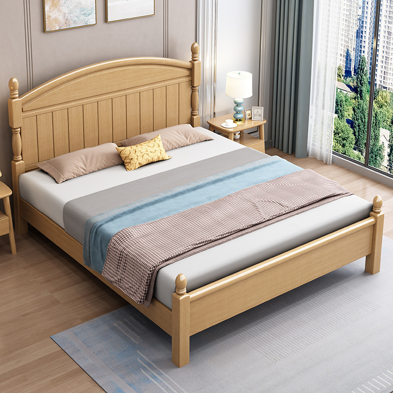 櫸木全實木床1.8米雙人床公主床現代簡約1.5米主臥家具工廠直銷
