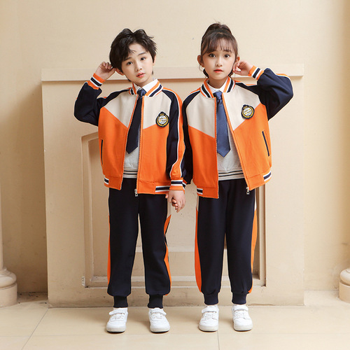 Preschool Spring and Autumn Uniform for First-Grade Primary School Students, College Style Children's Class Uniform, Sports Uniform Set, Wholesale