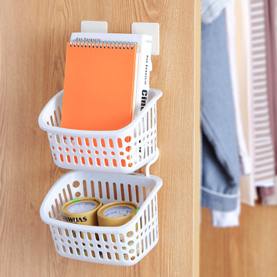 Wall-mounted storage basket hanging storage basket bathroom hanging basket household plastic kitchen bathroom bath basket storage basket