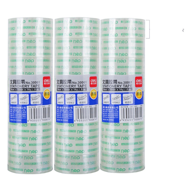 Deli Transparent Stationery Glue Transparent Tape Office Small Tape Paste Small Wholesale Student Stationery Tape Correction Tape