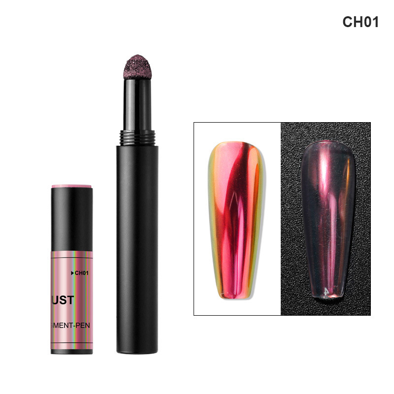 Princesa uñas belleza Arco Iris hielo polvo transparente serie gafas de sol cojín de aire pluma camaleón fantasma hielo en polvo transparente pluma mágica