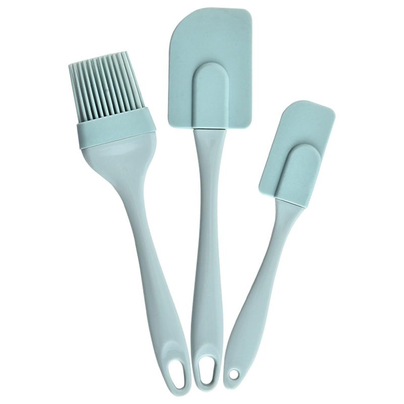 Stok 3 Parçalı Silikon Kazıyıcı Seti Spatula Fırça Seti Yüksek Sıcaklığa Dayanıklı Kek Fırın Aracı Seti