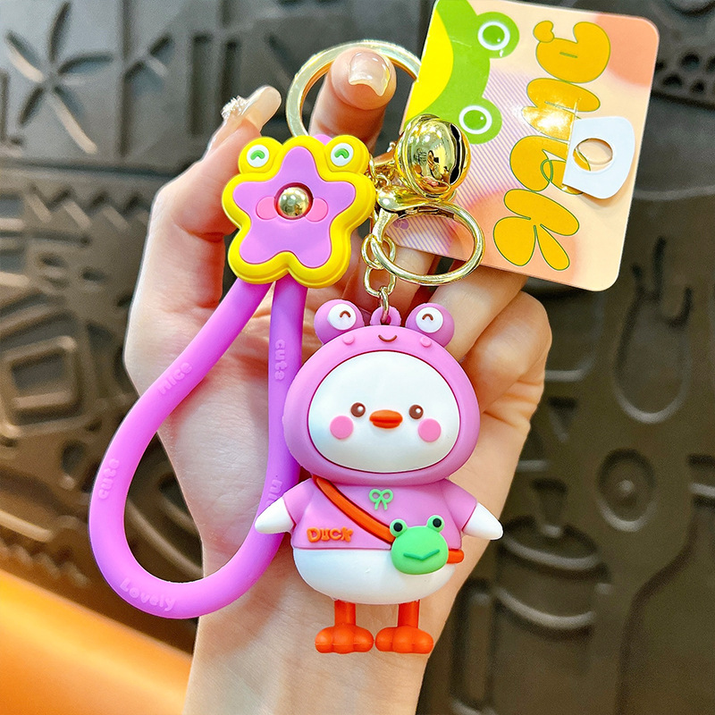 Círculos animados Panda Keychain cute pegamento suave Panda Keychain bolsos colgantes agarrar regalos al por mayor