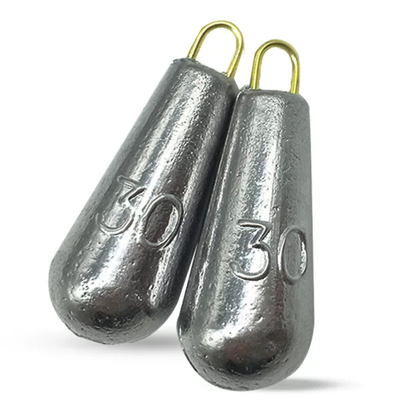 Factory wholesale drop-shaped lead pendant with ring willow leaf fishing pendant throwing Rod sea fishing string hook copper ring 10g-100g