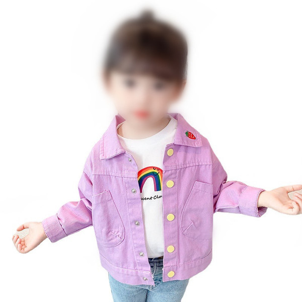Denim children's demi-season jacket girl's