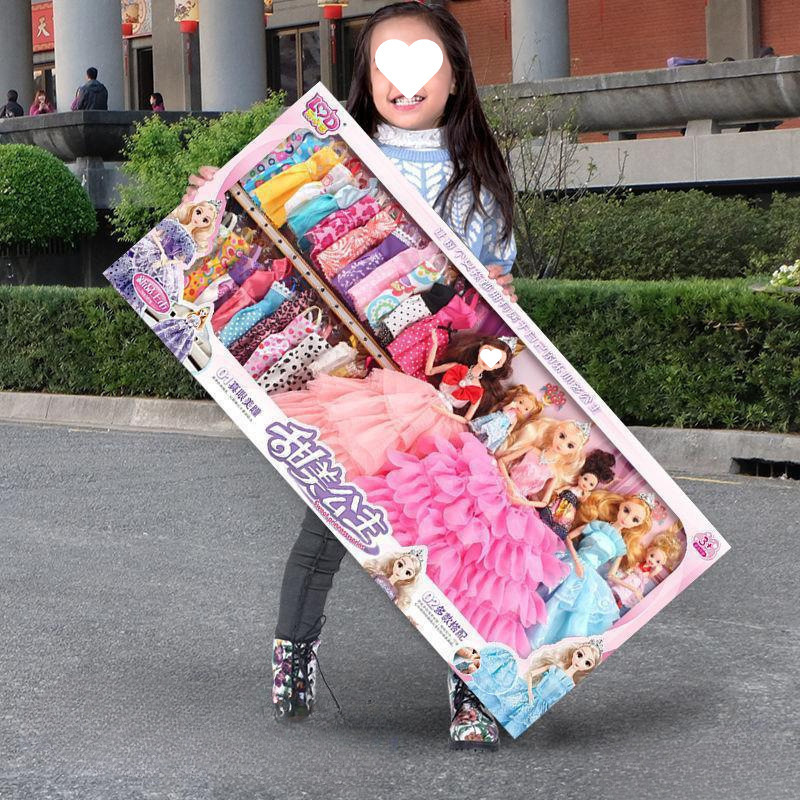 人形セット大型ギフトボックスドレスアップフルセットプリンセス女の子子供のおもちゃ誕生日送料無料卸売|undefined