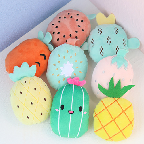 Pet supplies dog plush toys cat crinkle paper toys cat teaser toys chewable fruit plush anti-chew toys