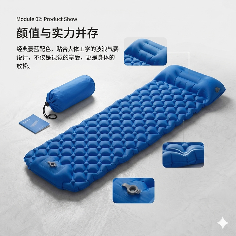 Cross-Border Camping Inflatable Mat, Lightweight and Portable Tpu Inflatable Mat for Individual Hiking, Outdoor Camping, Mountaineering, Waterproof Mat Cross-Border Camping Inflatable Mat, Lightweight and Portable Tpu Inflatable Mat for Individual Hiking, Outdoor Camping, Mountaineering, Waterproof Mat