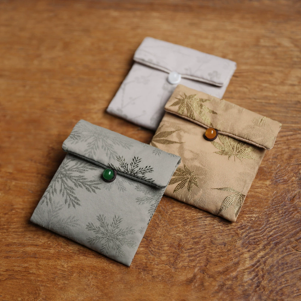 Erya дзен утолщает парчу из грецкого ореха и бусы для хранения сумок