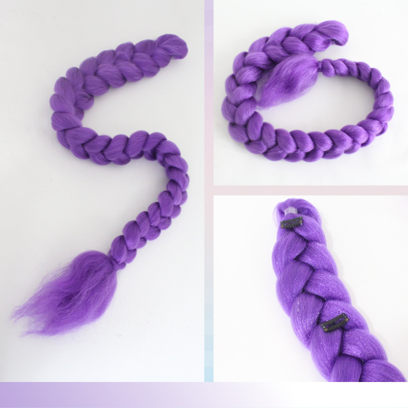 European And American Cross-Border Trade Ponytail Witch Cosplay Rumi Purple Braid Wig_voghion.com