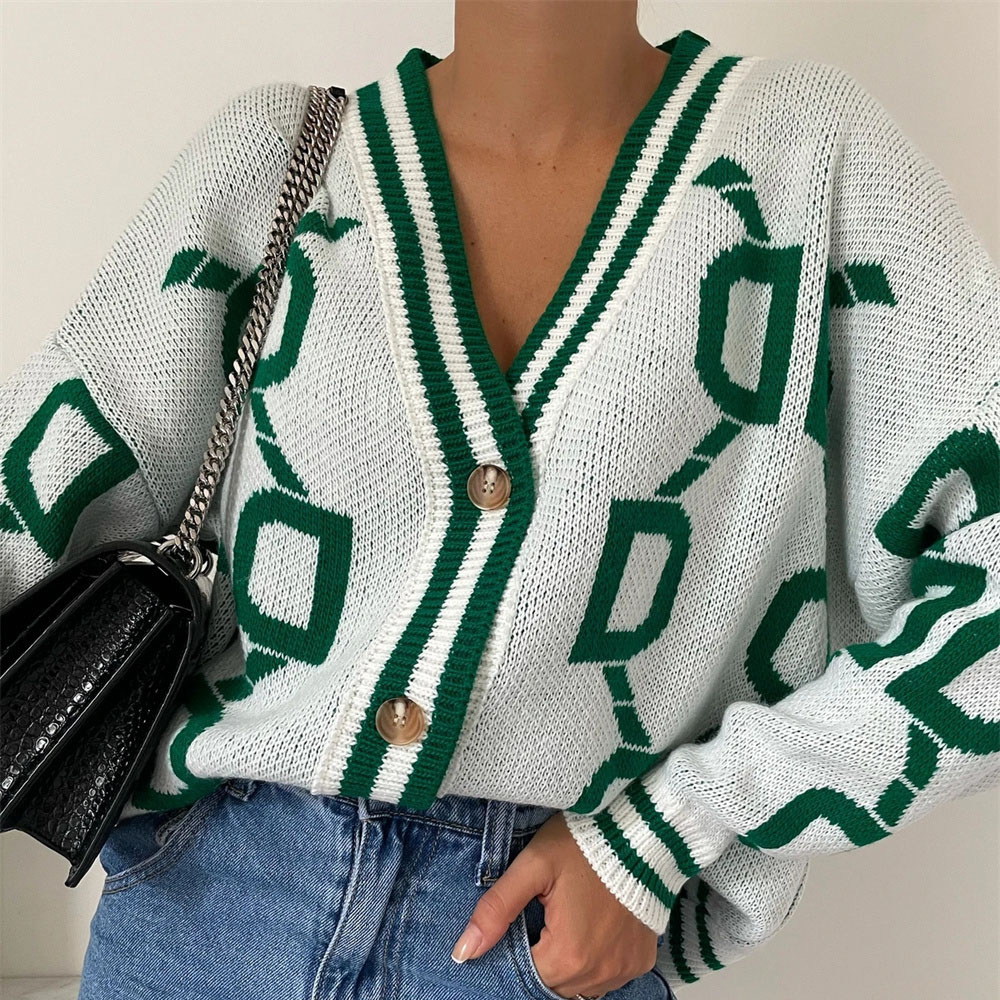 Amazon Europa, suéteres holgados, tops, chaquetas, cárdigans de punto para mujer, estilo europeo y americano, otoño e invierno, estilo urbano para el trabajo image 7