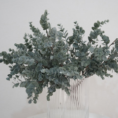 Nordic-inspired simulated green plant decor leaf bundle grey eucalyptus living room dining table decor flower arrangement floral insert