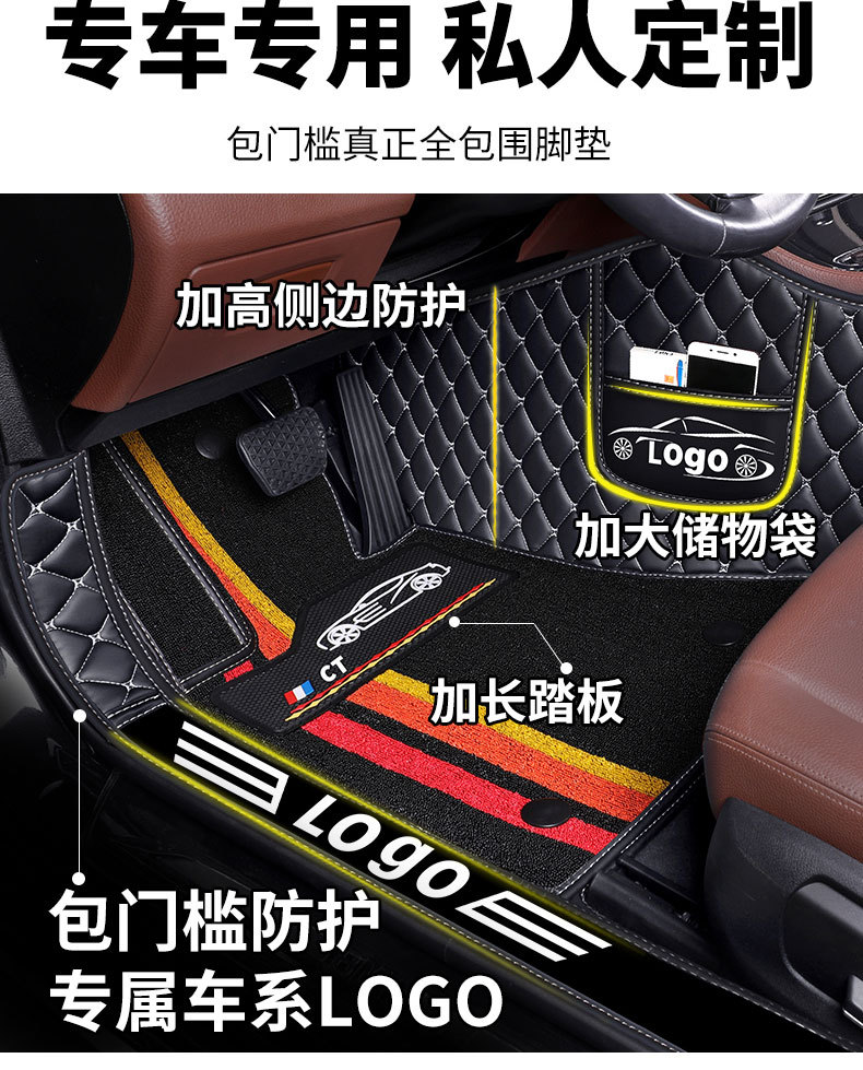 Suitable for overseas RHD right-hand drive vehicles, leather full-coverage floor mats, thickened and non-slip, for sedans and SUVs