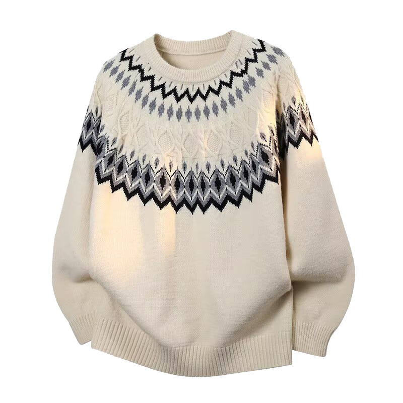 Explosiones transfronterizas de tamaño europeo de tamaño grande Fair Island Jacquard jersey suéter hombre Navidad alta sensación otoño invierno fábrica al por mayor