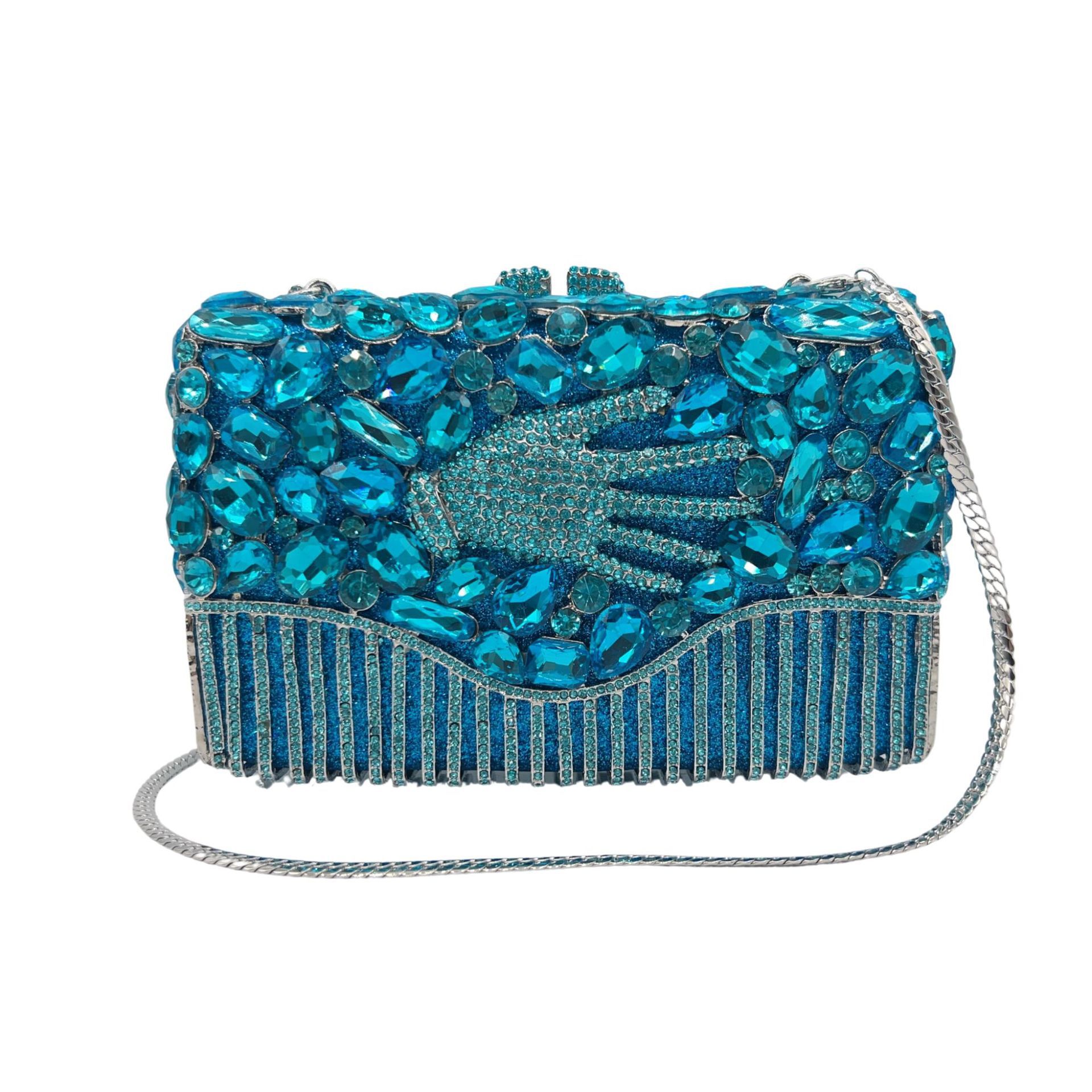 Guantes transfronterizos huecos bolsas de banquete de diamantes Europa y América bolsas de mano de diamantes de piedra bolsa de embrague