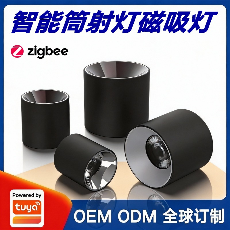 涂鸦方案Zigbee智能射灯筒灯RGB调光调色防炫目LED磁吸轨道洗墙灯