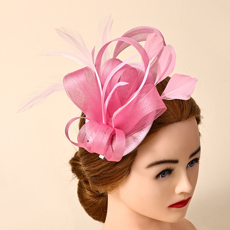 New Multi-Color Mesh Hat Bridal Wedding Banquet Headwear Racing Club Retro Elegant Cheongsam Catwalk Hair Accessories