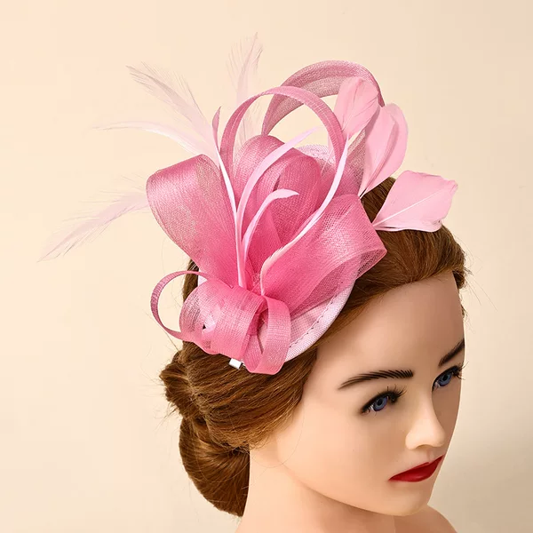 New Multi-Color Mesh Hat Bridal Wedding Banquet Headwear Racing Club Retro Elegant Cheongsam Catwalk Hair Accessories
